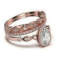 thumbnail image 2 of Dazzling Boho & hippiepie 2.25 Carat Pear Cut Diamond Moissanite Engagement Ring, Classic Wedding Ring, Two Matching Band in 10k Solid Rose Gold, Birthday Gift, Promise Ring, 2 of 4