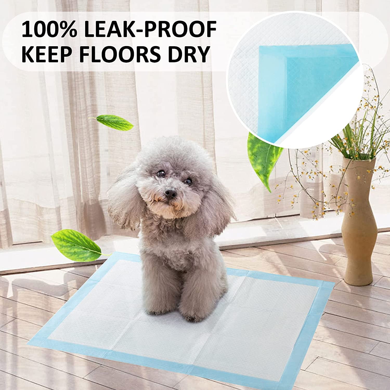 Puppy Pee Pads Extra Large ,Indoor Potty Pads for Dogs,Cats & Rabbits,Disposable Pet Training and Piddle Pads,Super Absorbent & Leak-Proof