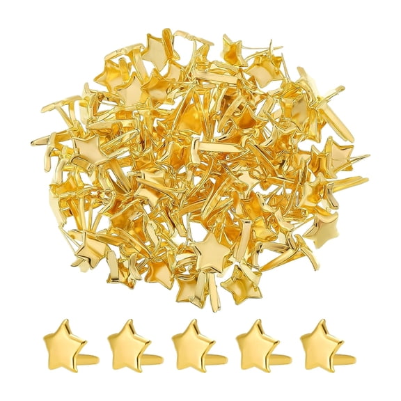 Star Brads Pattern Clips Metal Sealing Clips for Scrapbooking Paper Paper Clips Craft 100-piece/set