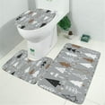 thumbnail image 2 of Gray Christmas Tree Pattern Bathroom Rugs Sets 3 Piece,Toilet Cover Set,Absorbent Non Slip Bathroom Mats Sets with U-Shaped Contour Rug Toilet Rug Set, 2 of 5