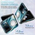 thumbnail image 6 of CASEFIV for Samsung Galaxy Z Flip 4 Case,with 360° Ring Holder Kickstand Bling Glitter Rugged Protective Women Men Cover,Ocean, 6 of 8
