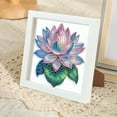 thumbnail image 5 of Diamond Painting Kit with Frame Beautiful Lotus Special Shape Creative Diamond Art For Home Decor and Gifts 6.69 x 6.69 in, 5 of 7