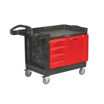 TradeMaster Cart with 4 Drawers and Cabinet, Small