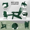 thumbnail image 4 of WestinTrends Malibu 2-Piece Outdoor Folding Adjustable Adirondack Chair with Cup Holder & Hideaway Ottoman and 18" Side Table, Dark Green, 4 of 15