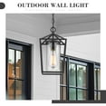thumbnail image 7 of Emliviar Modern Outdoor Pendant Light, 12.5" Outdoor Hanging Lantern in Black Finish with Clear Glass, 20065H BK, 7 of 7
