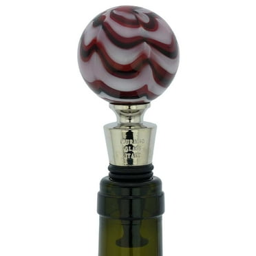 GlassOfVenice Murano Glass Bottle Stopper - Festooned Red