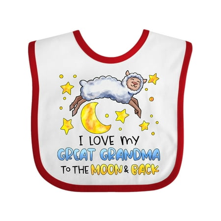 

Inktastic I Love My Great Grandma to the Moon and Back Cute Sheep Gift Baby Boy or Baby Girl Bib