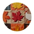 thumbnail image 4 of HAOXIT Turkey Thanksgiving Round Tablecloth, Fall Leaves and Pumpkins Table Cloth , Waterproof and Washable Table Cover for Holiday Dinner Party Decoration Indoor and Outdoor Use 54-58, 4 of 8