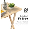 thumbnail image 4 of YounGG 5-Pack TV Tray, Folding Wooden Dinner Table Set with Storage Rack, Natural - Portable and Adjustable Home Furniture for Living Room, Bedroom, and Kitchen, 4 of 10