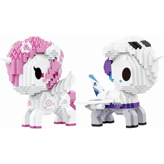 CUTEHELPER Unicom Themed Mini Animals Children's Art Building Set, Unicom Building Blocks Kit 2 in 1 (1790 Pieces)