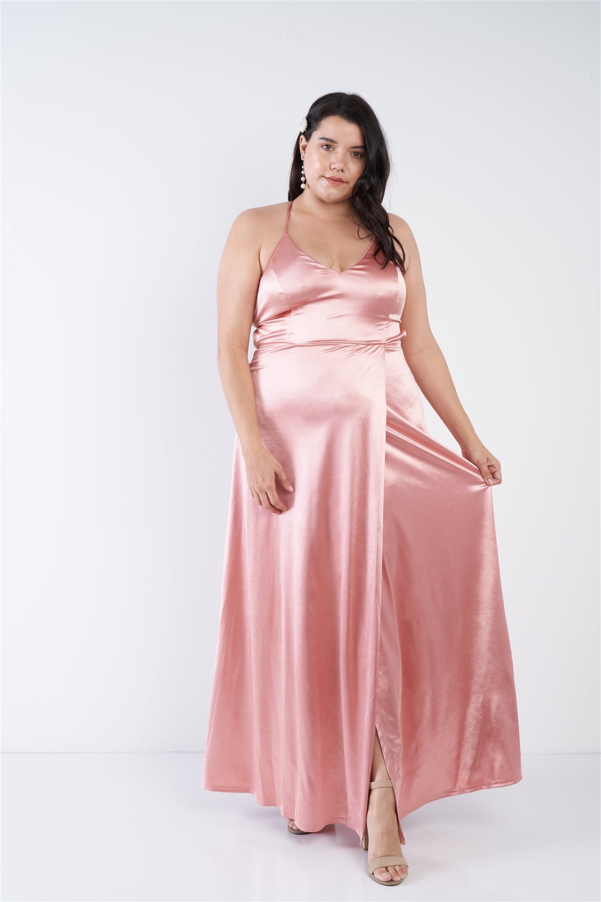 satin gown plus size