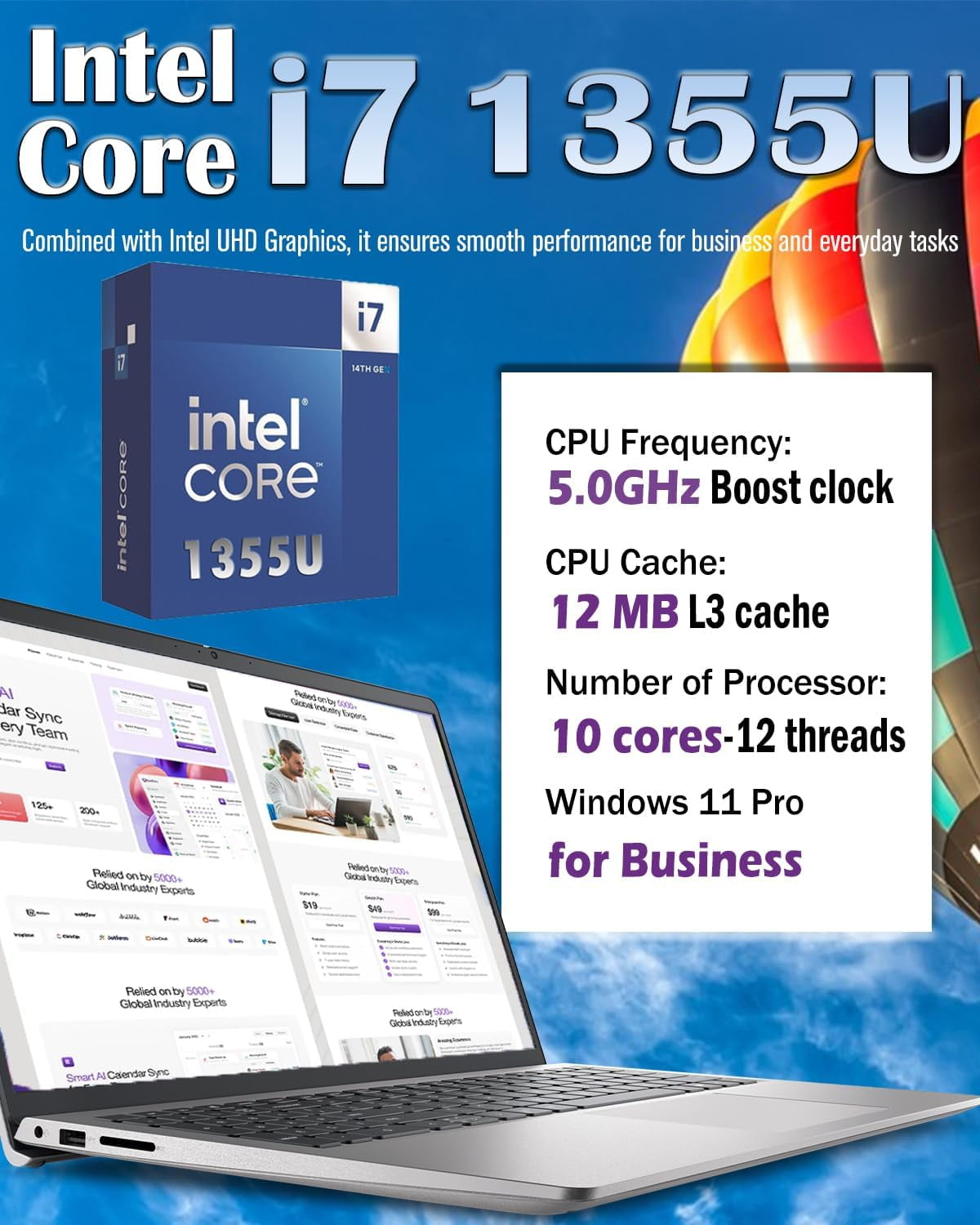 Dell Laptop 15.6-inch FHD 120Hz Display, 13th Gen Intel Core i7-1355U, 16GB DDR4 RAM, 1TB SSD, Intel UHD Graphics, Backlit Keyboard, Fingerprint, Windows 11 Pro, Silver