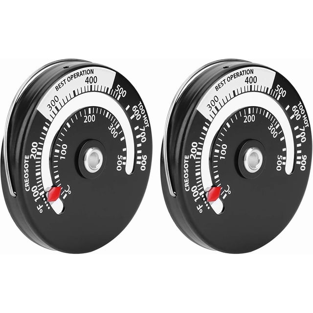 Baomifa-thermomètre de Poêle à Bois, 2 Pcs Thermomètre Magnétique pour Poêle Cheminée Four Thermomètre de Température, Thermomètre de Lecture Four Thermomètre de Cuisson Thermomètre de Gril Thermomètre Fumoir