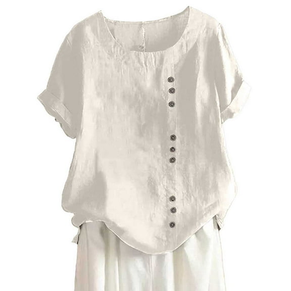 yunLCZ Women's Cap Sleeve Tank Tops Womens Casual Loose Linen Plus Size Daily Boho Tanic T Shirt Blouse Tops