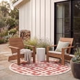 thumbnail image 3 of Safavieh Courtyard Alvin Geometric Indoor/Outdoor Area Rug, Red/Bone, 6'7" x 6'7" Round, 3 of 8