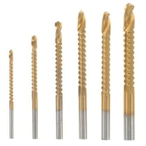 Supvox 6Pcs Drill Bits for Metal High Speed Steel Golden for Construction