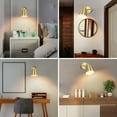 thumbnail image 6 of Dimmable Wall Sconce, Plug in Wall Sconce Adjustable Angle Wall Lights with Plug in Cord and Dimmer On/Off knob Switch, Gold Wall Mounted Light for Bedside Bedroom Doorway(1 Pack, 1 Bulb), 6 of 9