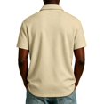 thumbnail image 4 of Mens Zip Neck Casual Short Sleeve Tops Cotton Soft Breathable Pocket Polo Shirts For Commute Outdoor Leisure L, 4 of 4
