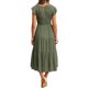 thumbnail image 5 of VISgogo Vestido de verano de color sólido para mujer, cuello redondo, manga corta con mosca, falda plisada en el pecho, falda para pastel VISgogo  moda, 5 of 6