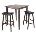 thumbnail image 2 of Winsome Wood Kingsgate 3-Pc Pub Set, High Table & 2 Cushioned Saddle Seat Bar Stools, Walnut Finish, 2 of 2