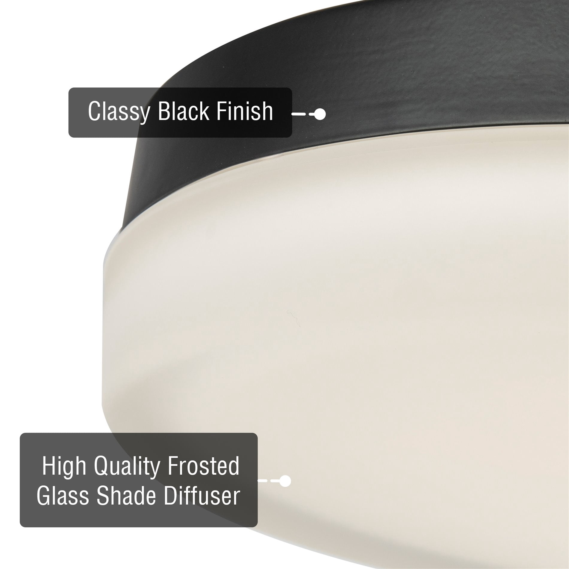 Kira Home Luna 11" Integrated LED Flush Mount (25W), Low-Profile Ceiling Light, Heavy Frosted Glass Diffuser, Built-in