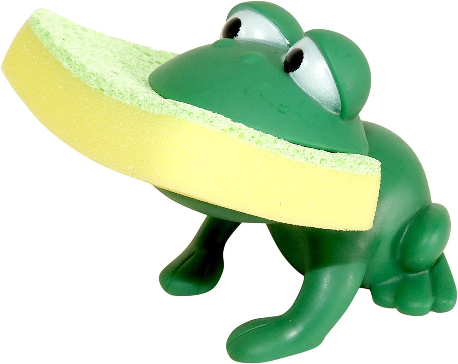 Dependable Industries Green Frog Shape Novelty Kitchen Sponge Holder and Sponge