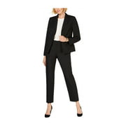Le Suit Womens Pinstripe Two Button Blazer Jacket black 6