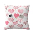 thumbnail image 2 of LNWH Pink Watercolor Heart Throw Pillow Covers, Square Soft Linen Decorative Pillow Cases, 18"x18", 2 of 8