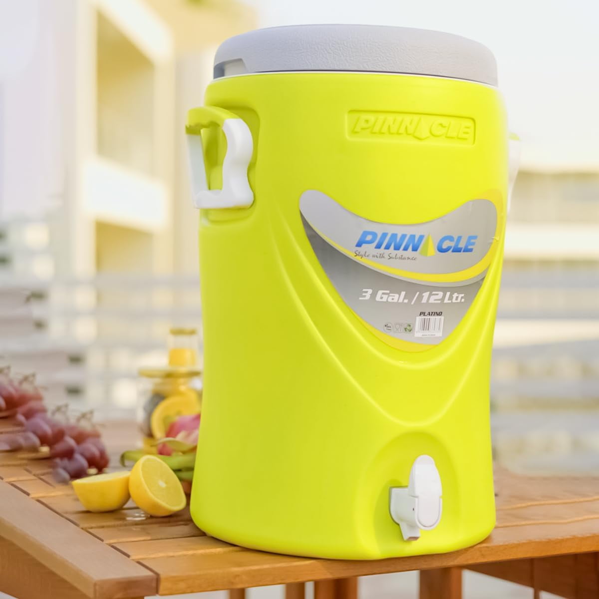 Pinnacle 3 Gallon Water Cooler with Spout and 1 Gallon Jug Set Portable Green