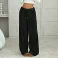 thumbnail image 4 of Mohiass Fuzzy Pajama Pants for Women Sleepwear Cozy Fluffy Plush Lounge Pants Comfy Wide Leg Elastic Waist Winter Warm Pj Bottoms Black S, 4 of 8