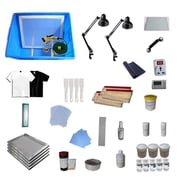 Techtongda 3 Color 4 Station Screen Printing Kit Full Material Starter Kit Flash Dryer DIY Rotary Screen Printing Press #006891