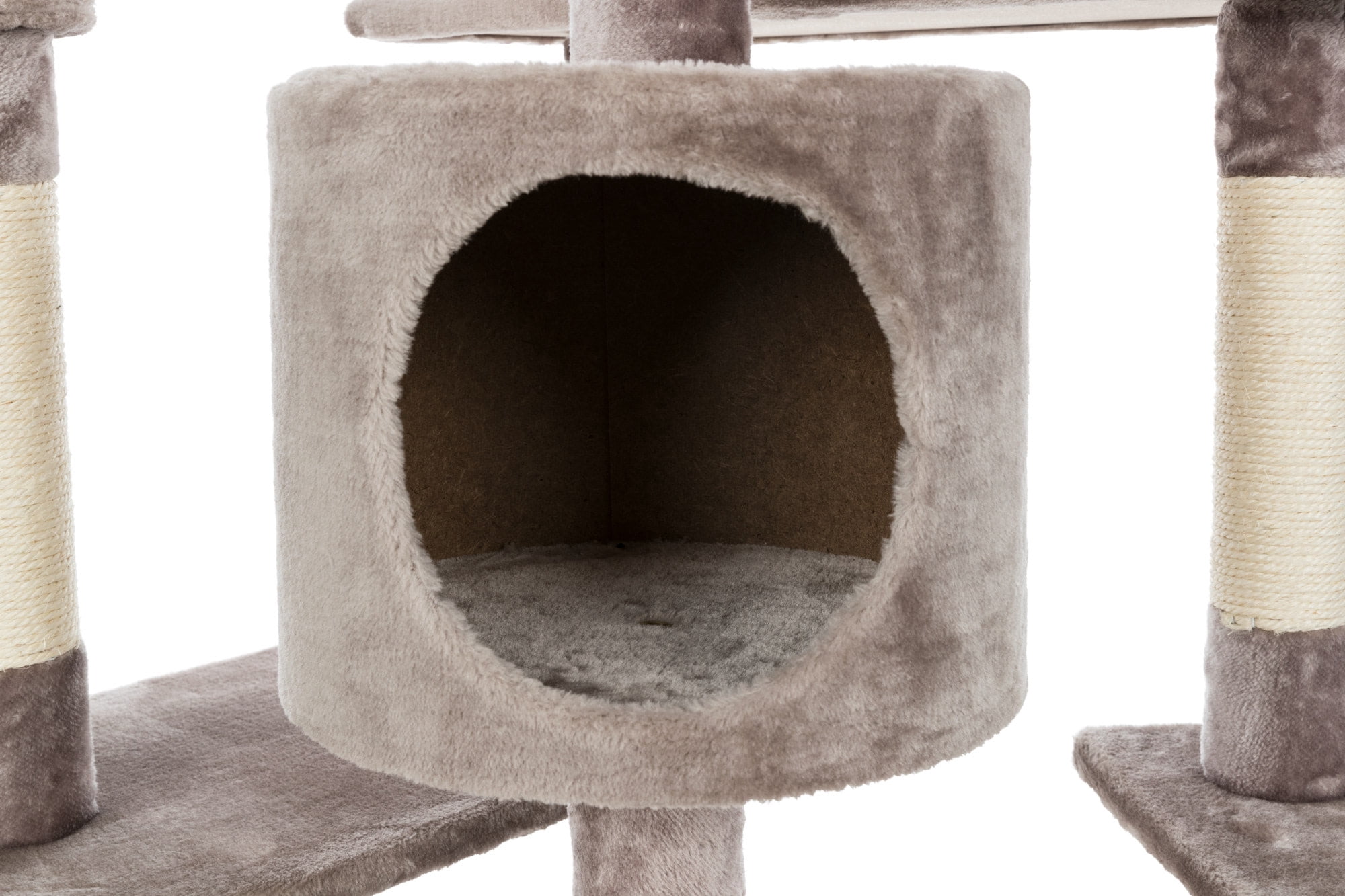 TRIXIE Roma Senior Plush & Sisal 7-Level 70" Cat Tree with Scratching Posts, Platforms & Cat Toys, Gray