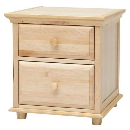 Kids 2 Drawer Night Stand w Crown & Base in Natural