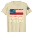 thumbnail image 3 of Only Moment American Pride Graphic Tee Crew Neck Short Sleeve Patriotic Graphic Tee 4th of July Independence Day Shirt Casual Short Sleeve Tops Beige,M, 3 of 5
