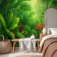 thumbnail image 6 of Wallpaper Tropical Jungle Green Leaf Jungle Tropical Foliage Palm Peel and Stick Wall Murals 69"H x 96"W Removable PVC Wall Paper Self-Adhesive Wall Paintings Art Decor for Bedroom Living Room, 6 of 7