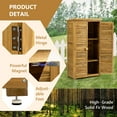 thumbnail image 5 of Outdoor Storage Cabinet with Lockable Door & Waterproof Roof, 2 Removable Shelves for Garden Tools, Durable Wood Shed for Patio & Backyard, Compact Vertical Design, 5 of 9