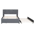 thumbnail image 6 of Harper & Bright Designs Full Size Platform Bed Upholstered Bed with Twin Size Trundle Brick Pattern Heardboard, Solid Wood Platform Bed Frame, Gray, 6 of 10