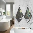 thumbnail image 2 of joogoo 2 PCs Hand Towels Sets A Butterfly and Moon Cotton Face Towel Bathroom Decorative, 2 of 7