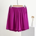 thumbnail image 2 of hlysgo Women's Casual Shorts Elastic High Waist Wide Leg Lightweight Breathable Short Summer Beach Vacation Short with Pockets Hot Pink,3xL, 2 of 5
