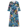 thumbnail image 4 of XFYSSS Robe d'Été Imprimée Mode Manches Sept-Quarts Col Rabattu Robe Manches Longues Col Rabattu, 4 of 5