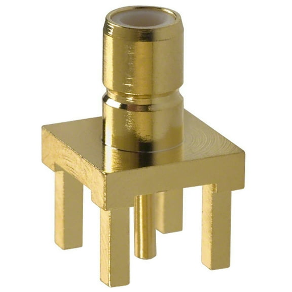 142138 SMB Connector Jack, Male Pin 50 Ohms Through Hole Solder