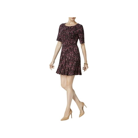 Connected Apparel Womens Petites Printed Mini Casual Dress Purple (Best Petite Clothing Stores)
