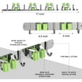 thumbnail image 5 of Mop and Broom Holder Wall Mounted/Broom and Mop Organizer Wall Hanger/Mop Broom Hanger Wall Mount/ Mop Broom Organizer Wall Mount/Tool Organizer Wall Mount/Garage Tool Organizer(4 Racks 5 Hooks), 5 of 12