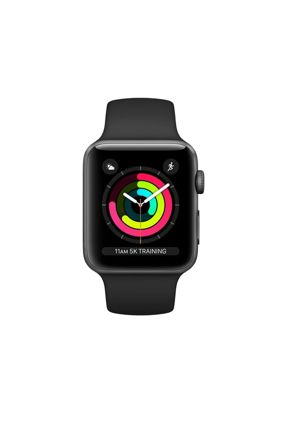 Restored Apple Watch Series 3 GPS Smart Watch, 42mm Space Gray Aluminum Case with Black Sport Band