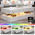 thumbnail image 5 of Feishominoo Coffee Table with Storage for Living Room, Modern High Glossy LED Center Table with Charging Station, White, 5 of 10