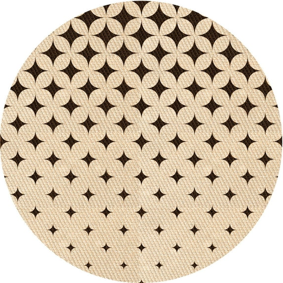 Ahgly Company Indoor Round Patterned Copper Brown Area Rugs, 6' Round