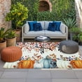 thumbnail image 2 of Orange Blue Pumpkin Fall Outdoor Rug for Patio/Deck/Porch, Non-Slip Large Area Rug 5 x 8 Ft, Thanksgiving Eucalyptus Leaves Indoor Outdoor Rugs Washable Area Rugs, Camping Rug Carpet Runner, 2 of 8