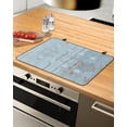thumbnail image 2 of Stove Cover for Electric Stove, Beach House Rules Shabby Retro Blue Wooden Board Stove Top Cover for Glass Top, Heat Resistant Rubber Mat Foldable Cooktop Cover Top Protector, 36"x21", 2 of 5