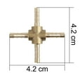 thumbnail image 3 of Unique Bargains 4mm Brass Hose Tail Barb Fitting Cross 4 Way Connector Adaptor for Air Water Gas Oil Pipe 5pcs, 3 of 4