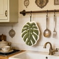 thumbnail image 2 of Leaf Shaped Hand Towels Hanging Kitchen Towels with Hanging Loop Absorbent, and Lint-Free for Bath Kitchen White, 2 of 6